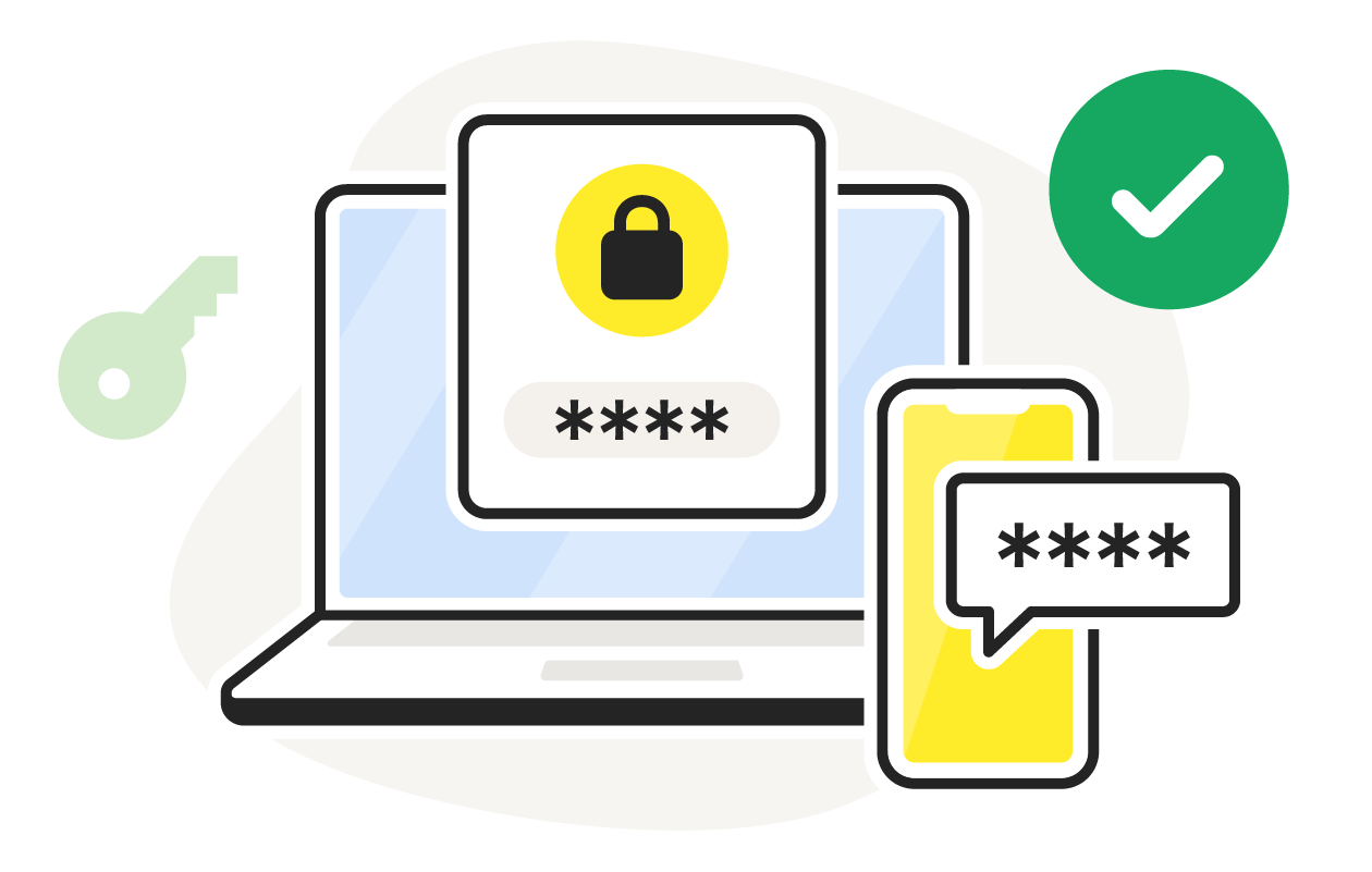 An illustration of a 2FA (login via password and a 2FA code).
